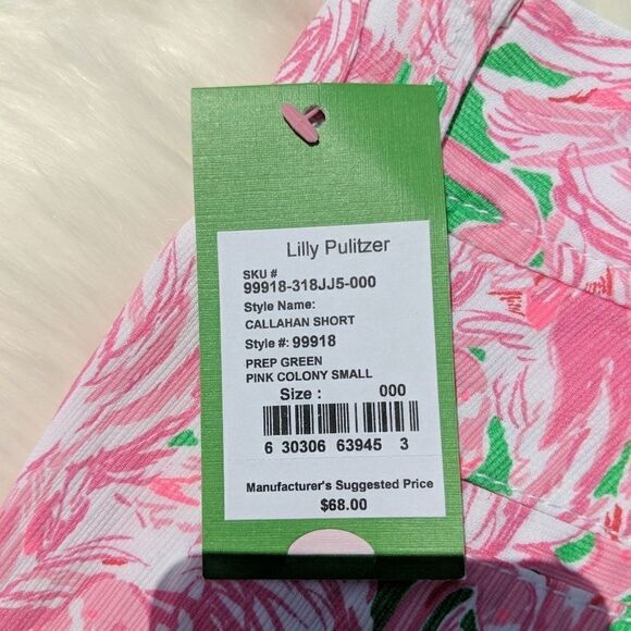 NWT $68 LILLY PULITZER SZ 000 CALLAHAN SHORTS PREP - Picture 7 of 8